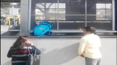 Bus stop backside public blowjob video